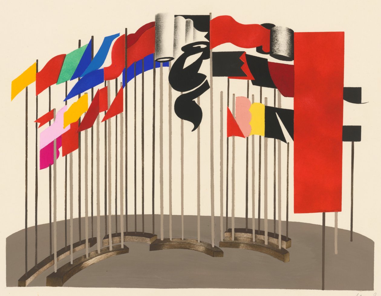 Naturskjønn design fra porteføljen Décors de Théâtre, 1930. av Alexandra Alexandrowna Exter