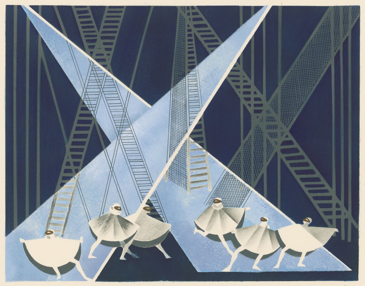 Naturskjønn design fra porteføljen Décors de Théâtre, 1930. av Alexandra Alexandrowna Exter