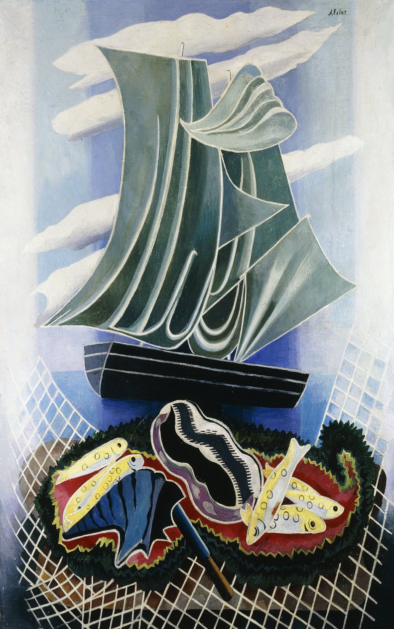 Båten; Le Bateau, ca. 1936 (olje på lerret) av Alexandra Alexandrowna Exter