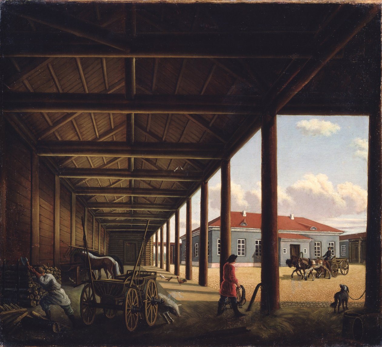 Stagecoach Station av Alexandra Alexeyevna Venetsianova