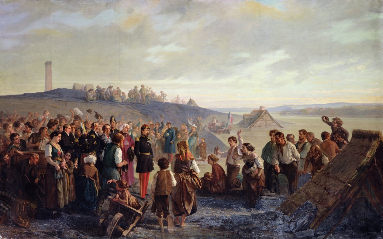 Napoleon III besøkte skiferbruddene i Angers, 1856 av Alexandre Antigna