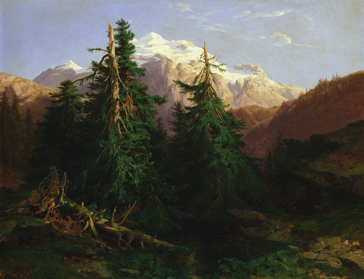 Glacier, Rosen Lanigletscher, 1854 av Alexandre Calame