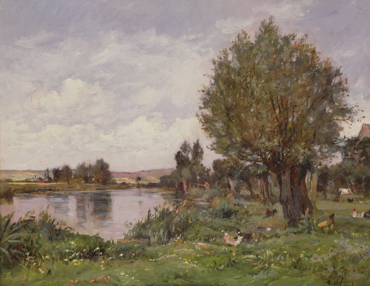 Landlig elvescene, 1875 av Alexandre Defaux