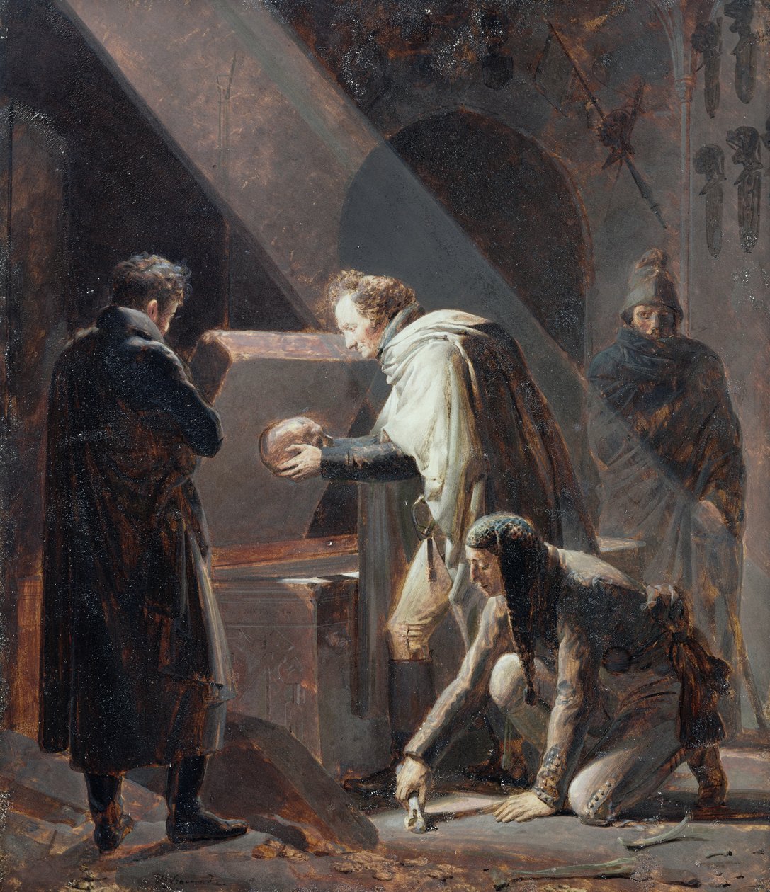 Dominique Vivant Denon (1747-1825) Erstatter beinene til Le Cid i graven hans av Alexandre Evariste Fragonard