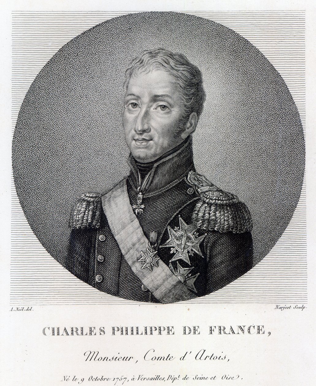 Portrett av Charles av Frankrike (1757-1836), greve av Artois, fremtidig Charles X-konge av Frankrike og Navarra av Alexandre Jean Noel