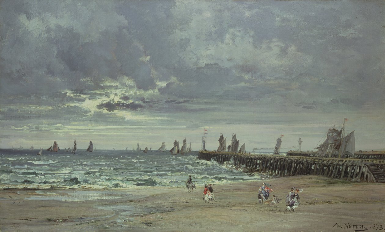 Havet ved Boulogne, 1873 av Alexandre Rene Veron
