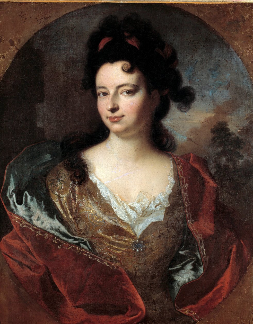 Portrett av en dame ved hoffet av Louis XIV Maleri av Francois Desportes (1661-1743) av Alexandre Francois Desportes