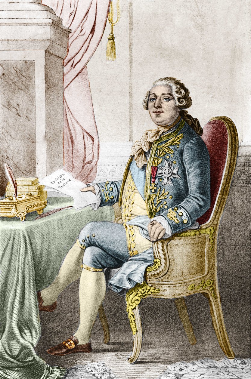Portrett av Louis XVI (1754-1793), konge av Frankrike. av Alexandre (after) Lacauchie