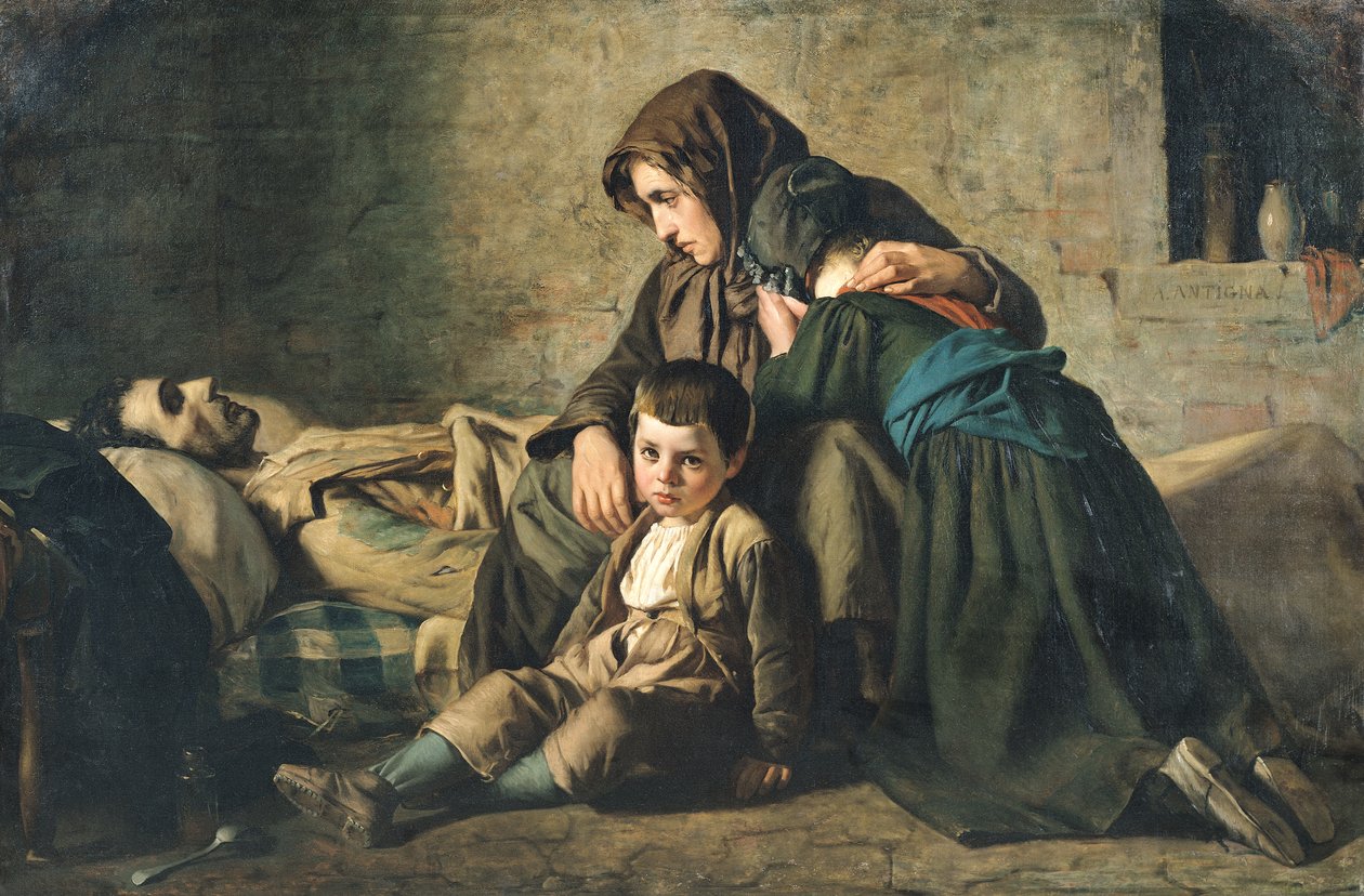 The Death of the Pauper (olje på lerret) av Alexandre Antigna
