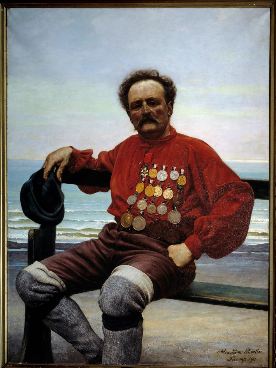 Portrett av redningsmannen Onesime Frebourg (1853-1923) Maleri av Alexander Bertin (? -1930) 1901 Fecamp, Newfoundland Museum av Alexandre Bertin