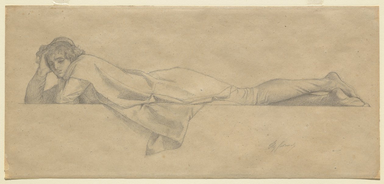 Studie for "Den florentinske dikteren", ca. 1853 av Alexandre Cabanel