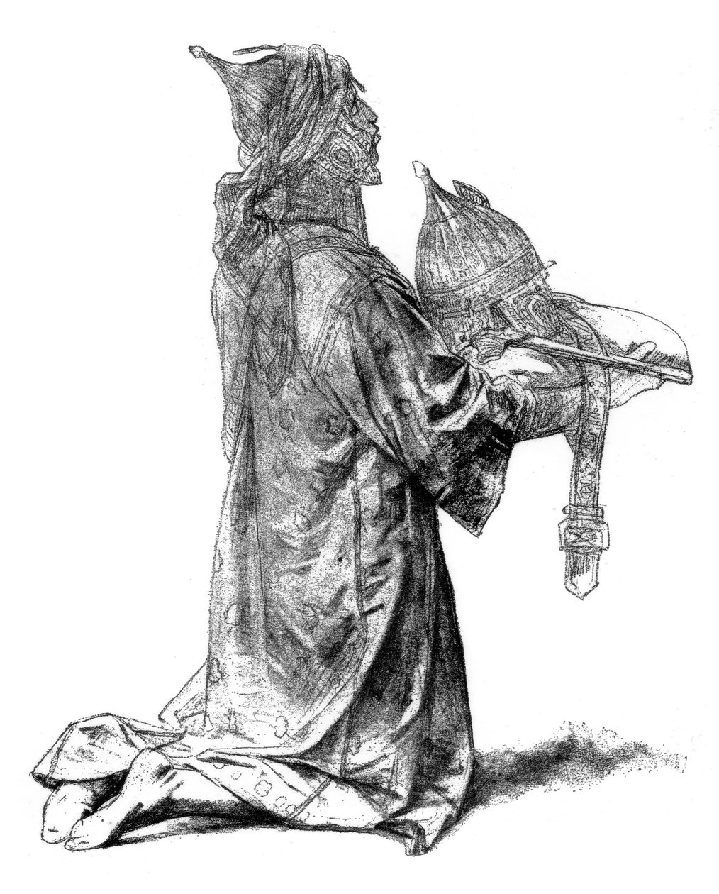 Studie for en saracen, for The Captivity of St Louis, c1880-1882. av Alexandre Cabanel