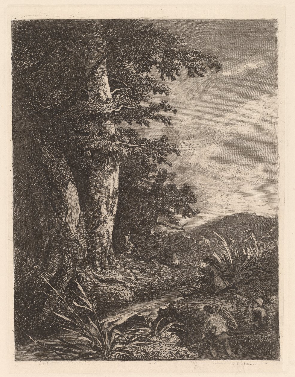 Hjort ved en bekk av Alexandre Calame