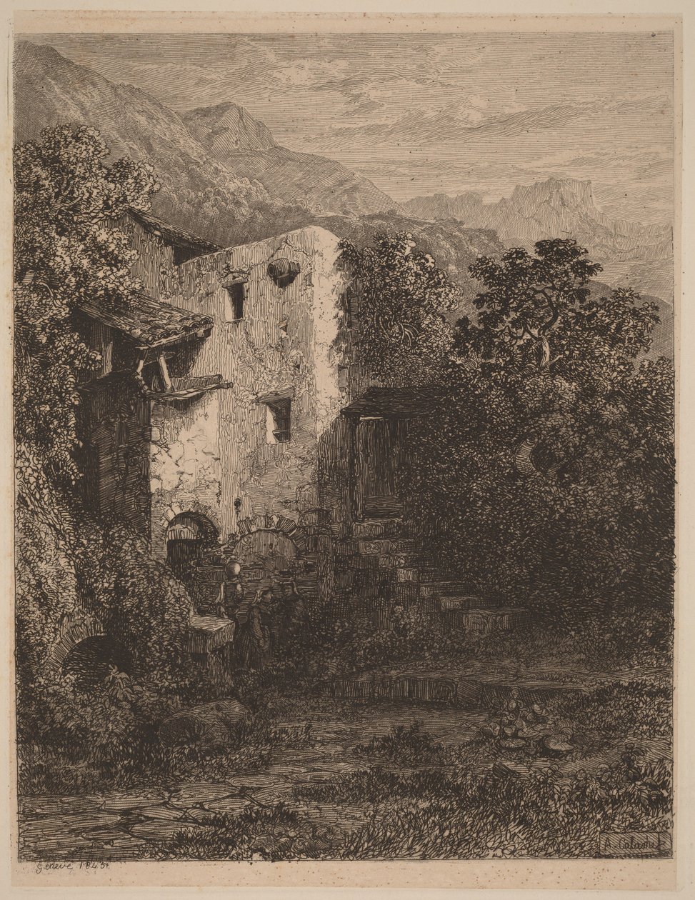 Forfallent hus av Alexandre Calame