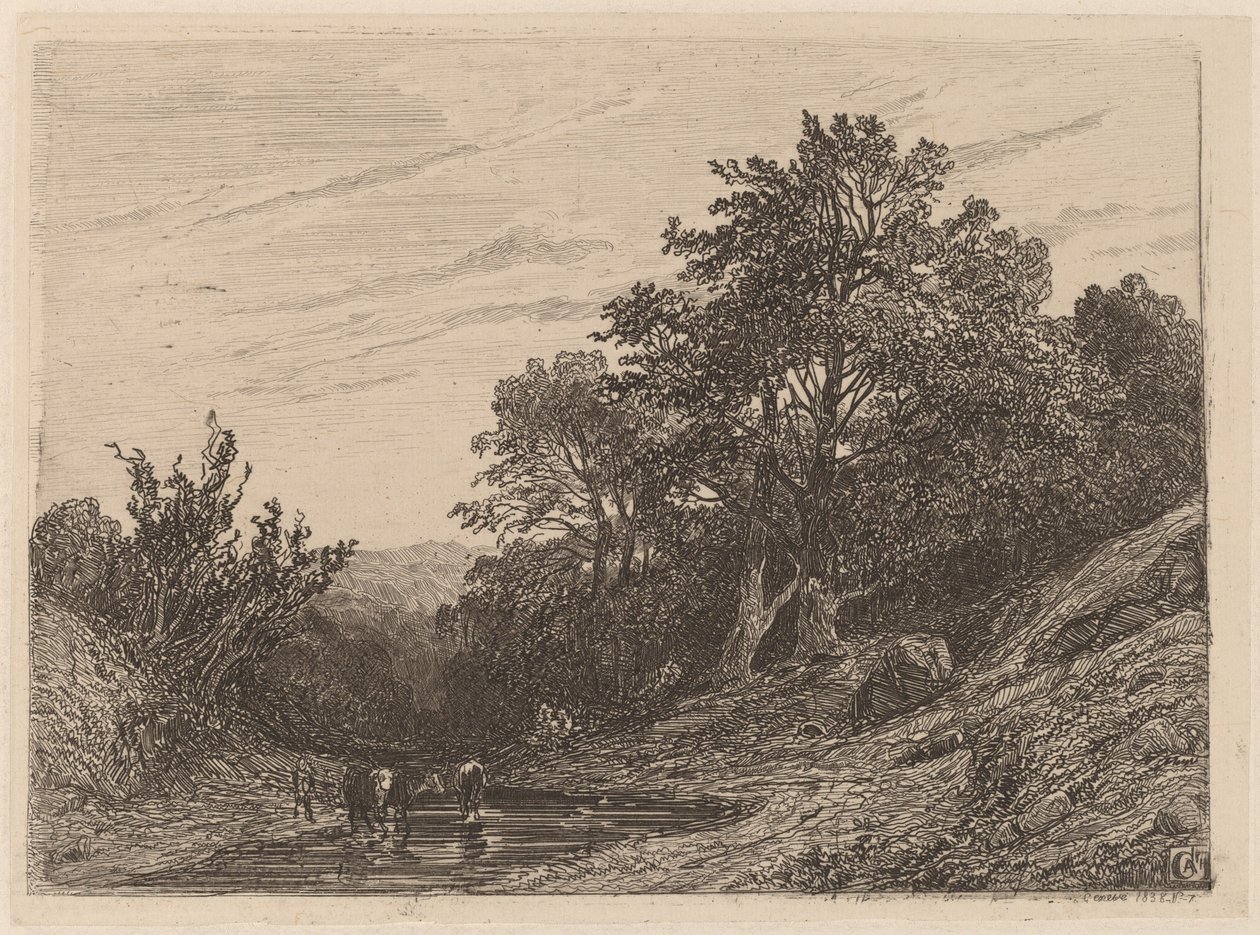 flokk i en bekk av Alexandre Calame