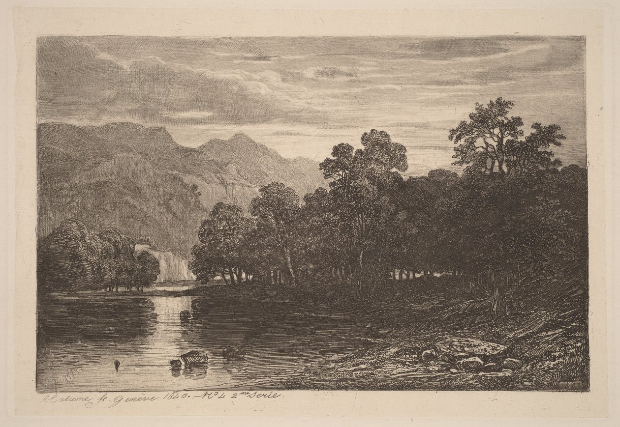 Fjellelv av Alexandre Calame