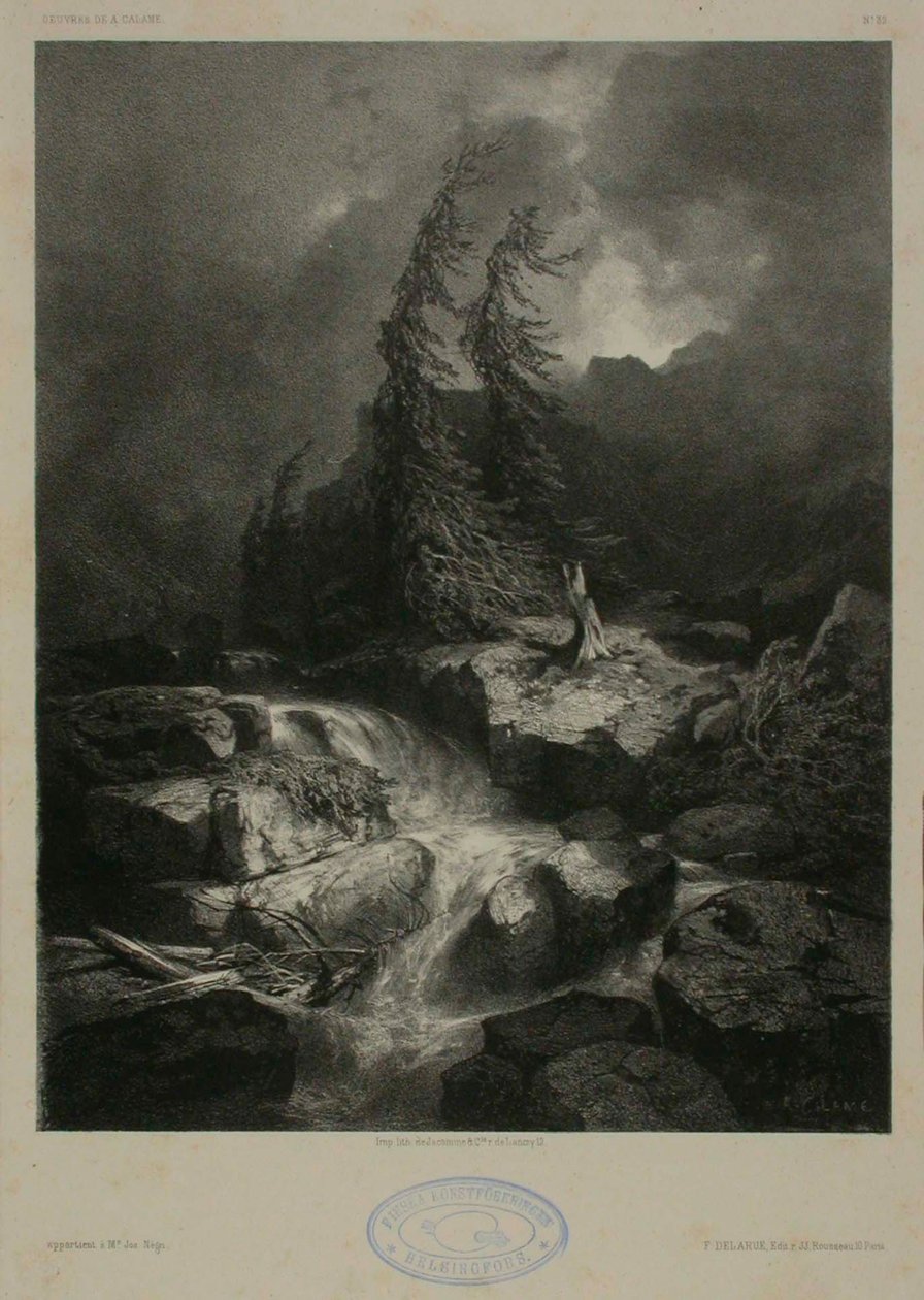Fjellbekk i storm av Alexandre Calame
