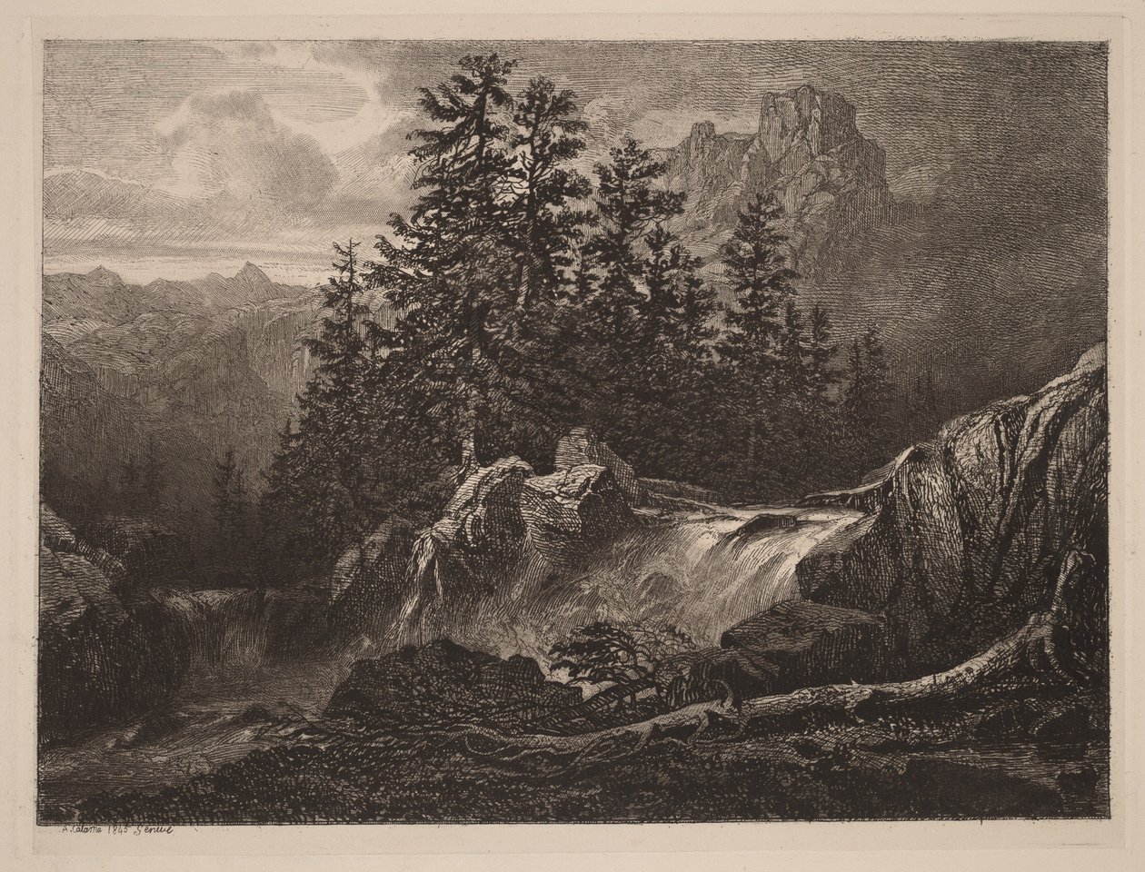 Fjellfoss av Alexandre Calame