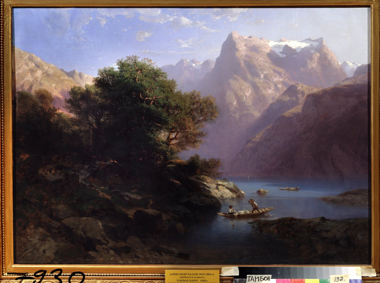 ""Fjelllandskap med innsjø i Sveits"" (Fjellsjø) Maleri av Alexandre Calame (1810-1864) 1860 Regional Art Gallery, Tambov Russland av Alexandre Calame