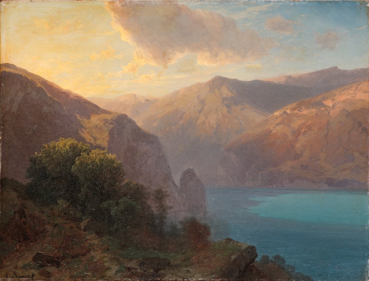 Près de Seelisberg: en utsikt over Lac de Lucerne sett fra Seelisberg, Sveits, 1862 av Alexandre Calame