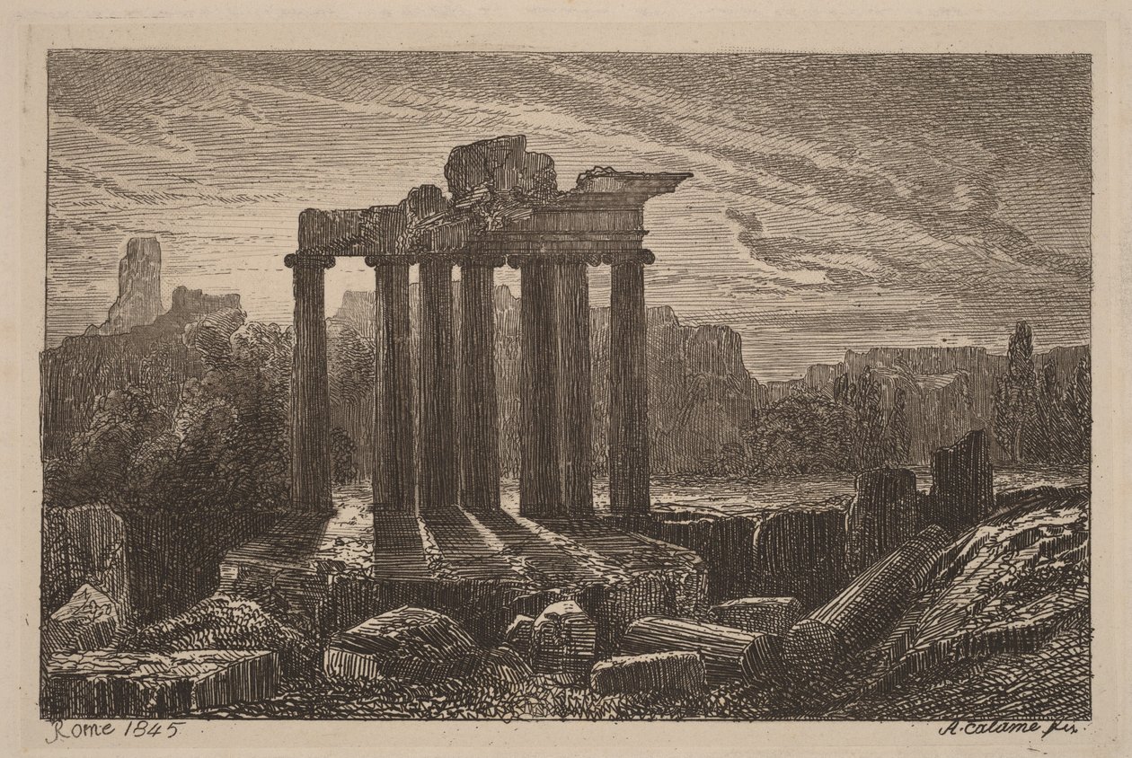 Romerske ruiner av Alexandre Calame