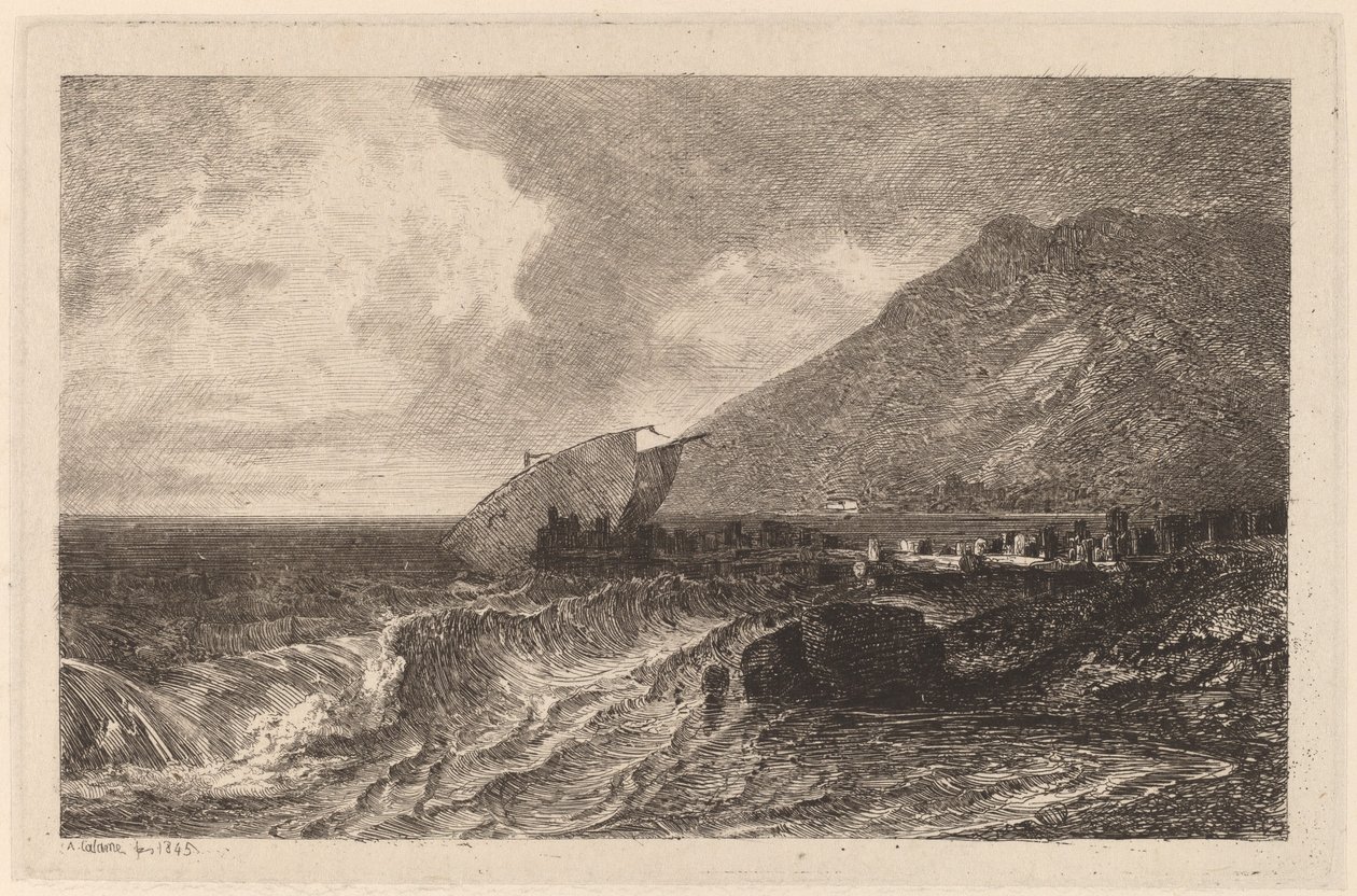 Forlis på en kysten av Alexandre Calame
