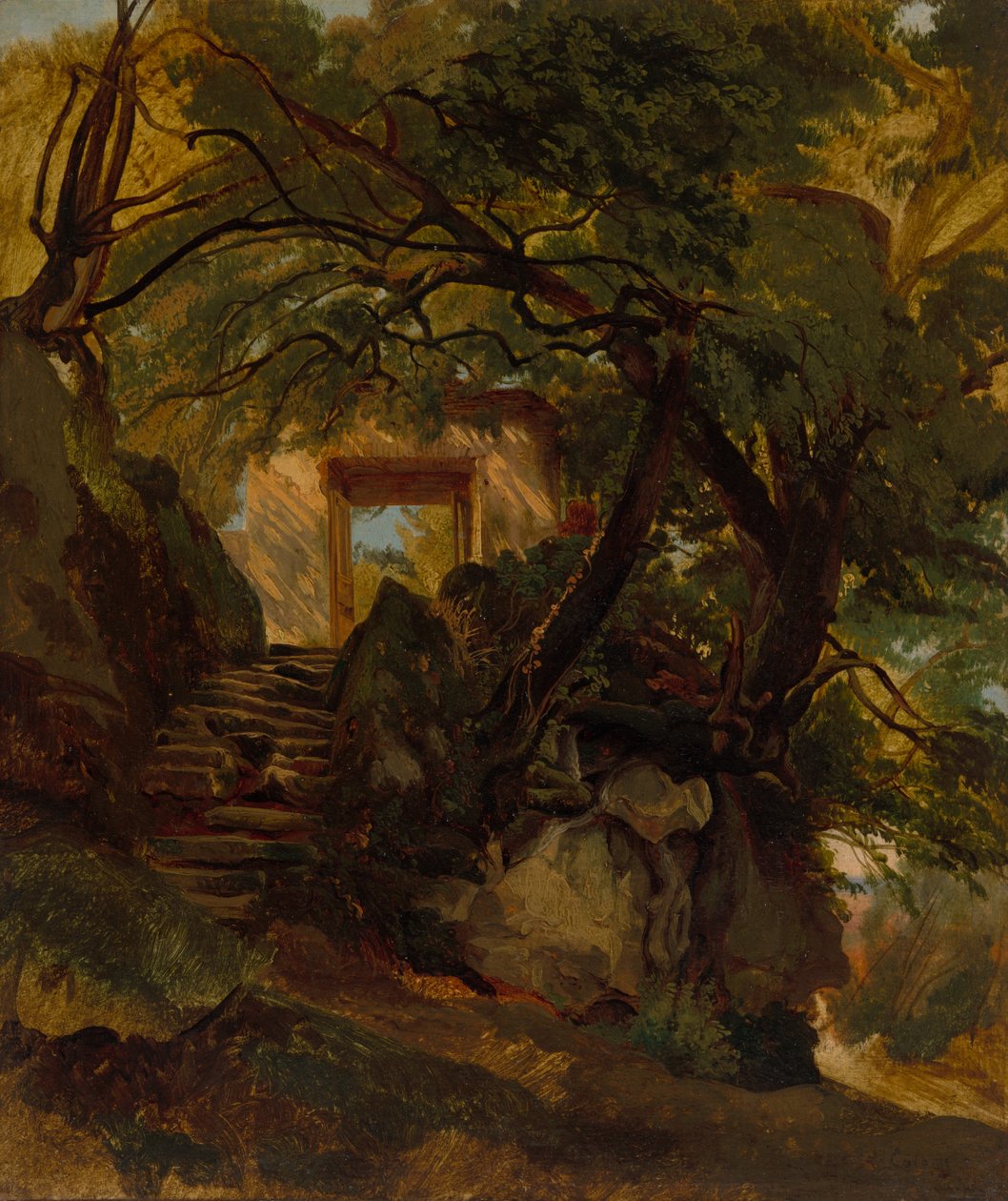 Trapp i parken til Villa Chigi di Ariccia av Alexandre Calame
