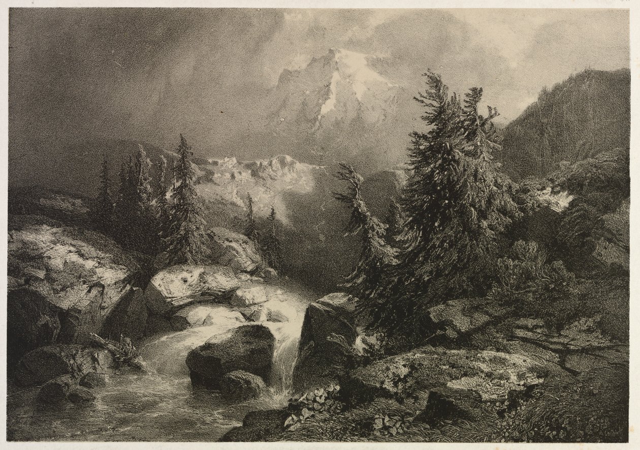 Storm i Alpene av Alexandre Calame