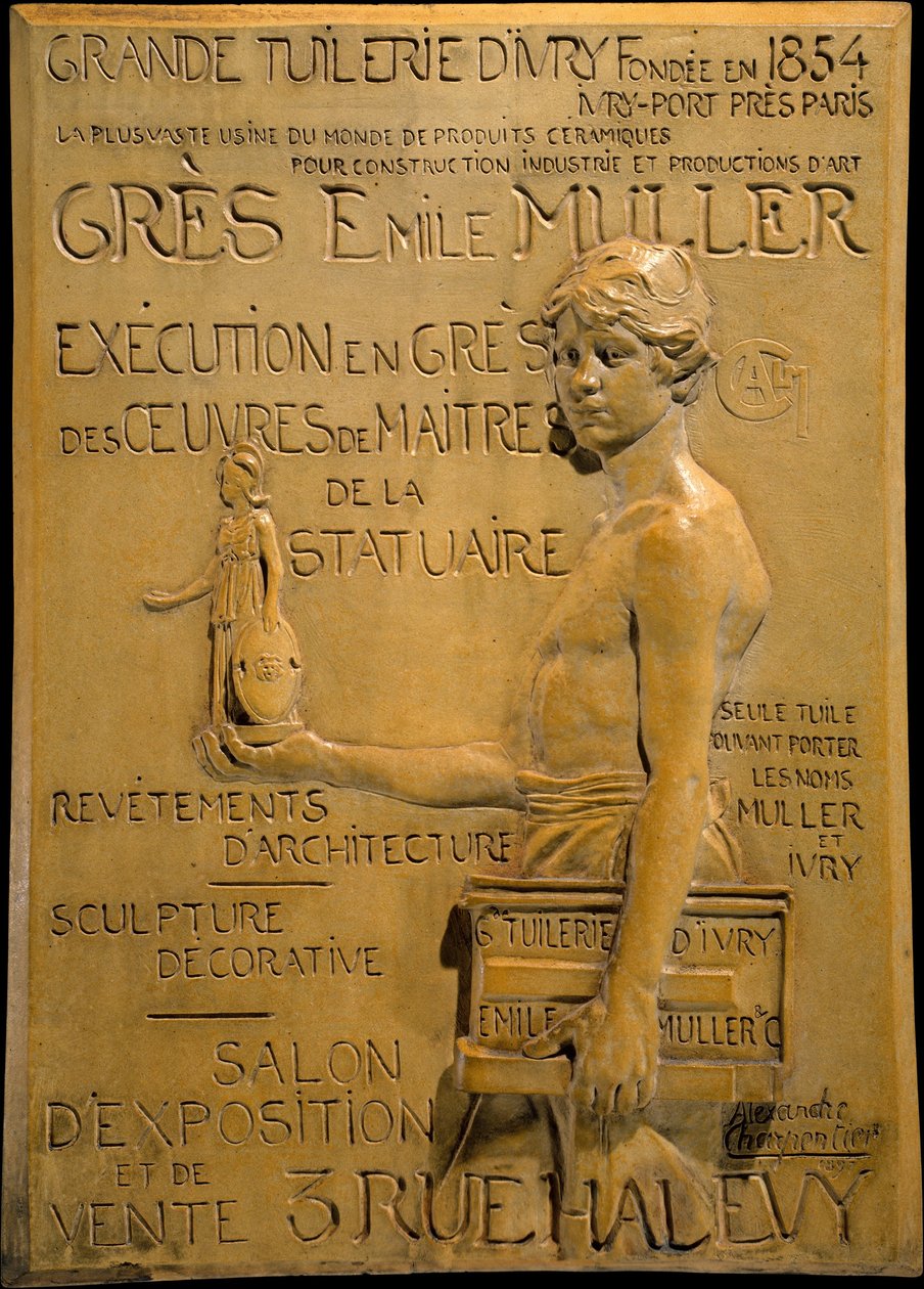 Annonse for Muller Stoneware Manufactory av Alexandre Charpentier
