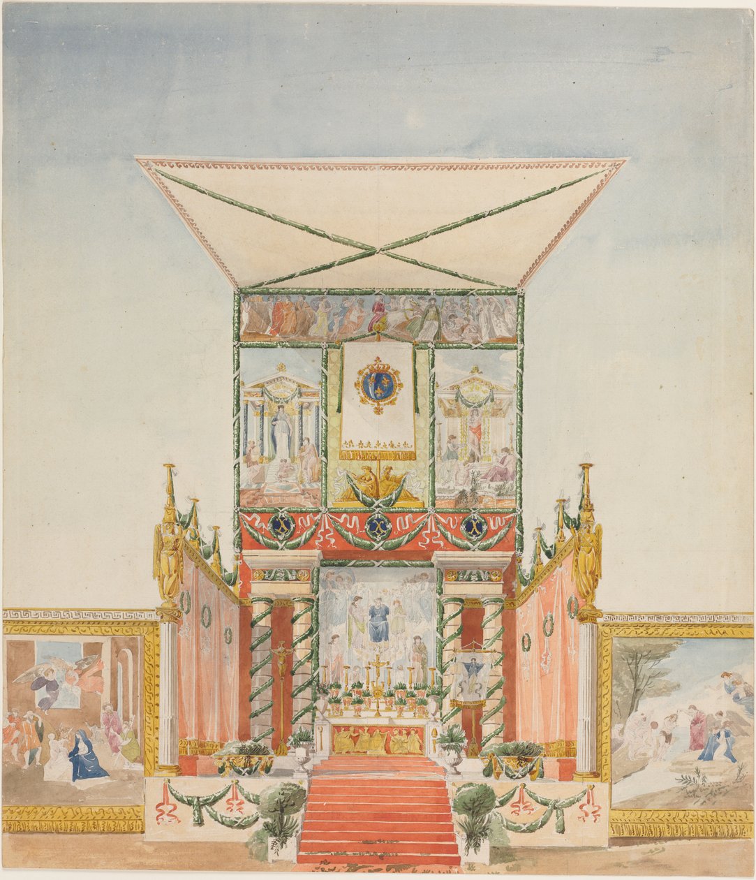 Bærbart feltalter for Charles X av Alexandre Denis Abel de Pujol