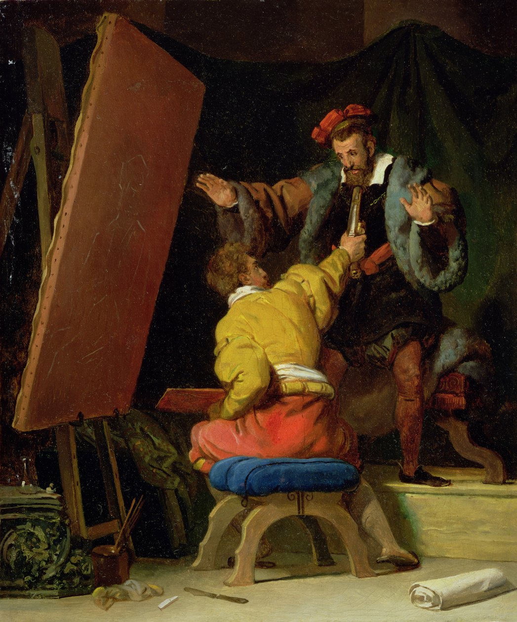 Aretino i studioet til Tintoretto, 1800-tallet av Alexandre Evariste Fragonard