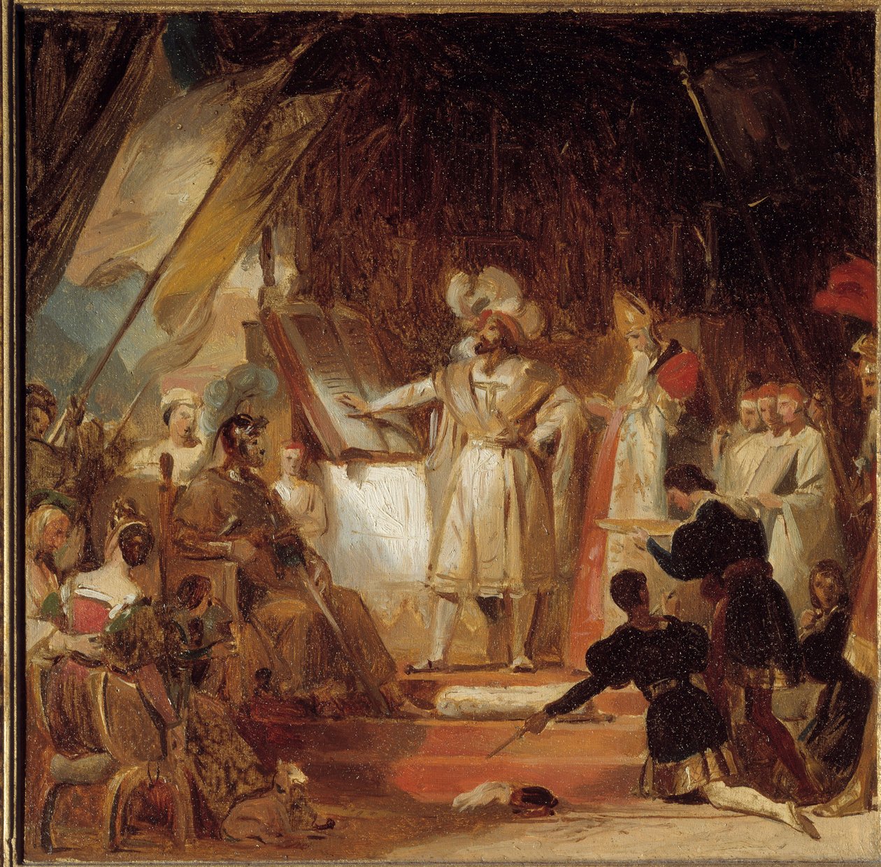 Francois I våpenridder av Bayard (1500-tallet). Den 20. januar 1515 utnevnte Francois I Bayard til generalløytnant for Dauphiné. På Marignan, seierskvelden, ønsket Francois I å ta "ridderordenen fra hans hånd". Dermed blir neste m av Alexandre Evariste Fragonard