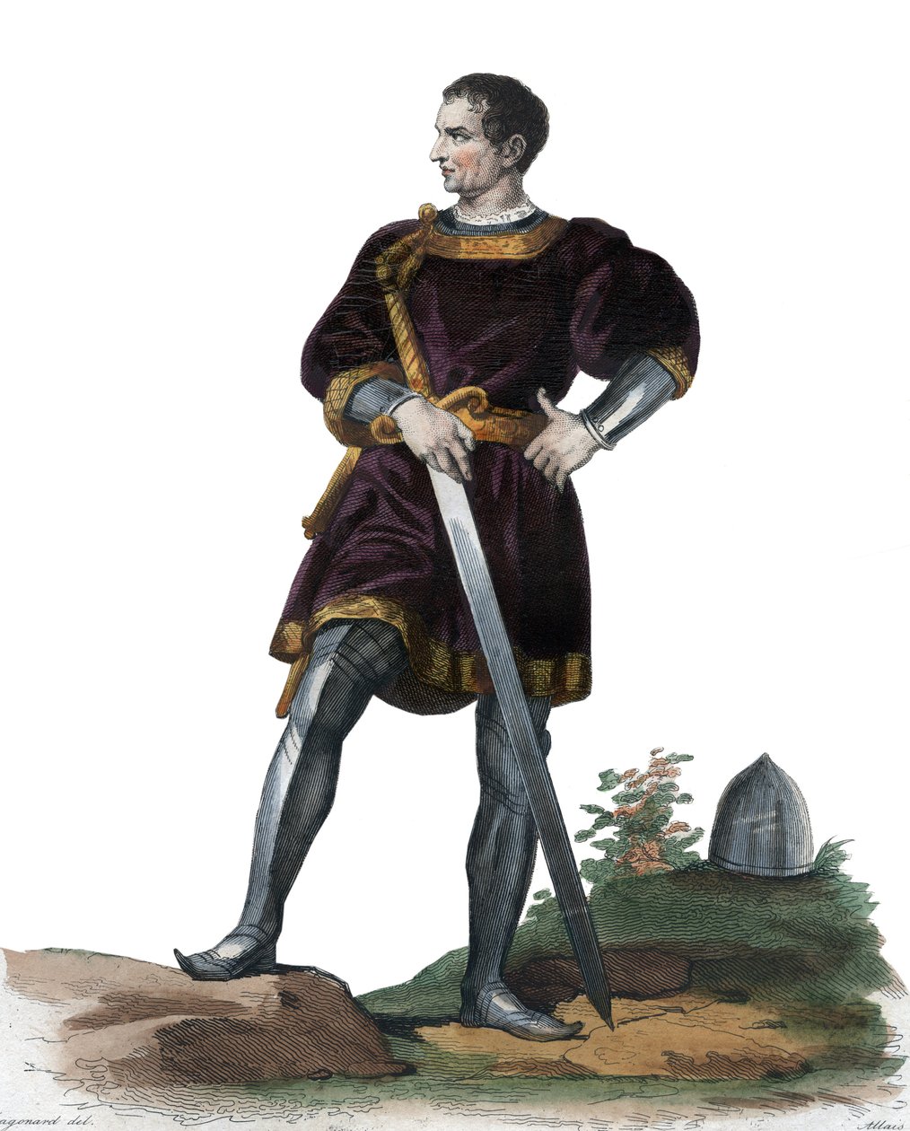 Portrett av Olivier V av Clisson (1336-1407), fransk konstabel. illustrasjon fra ""The French Plutarch"" av Edmond Mennechet av Alexandre Evariste Fragonard