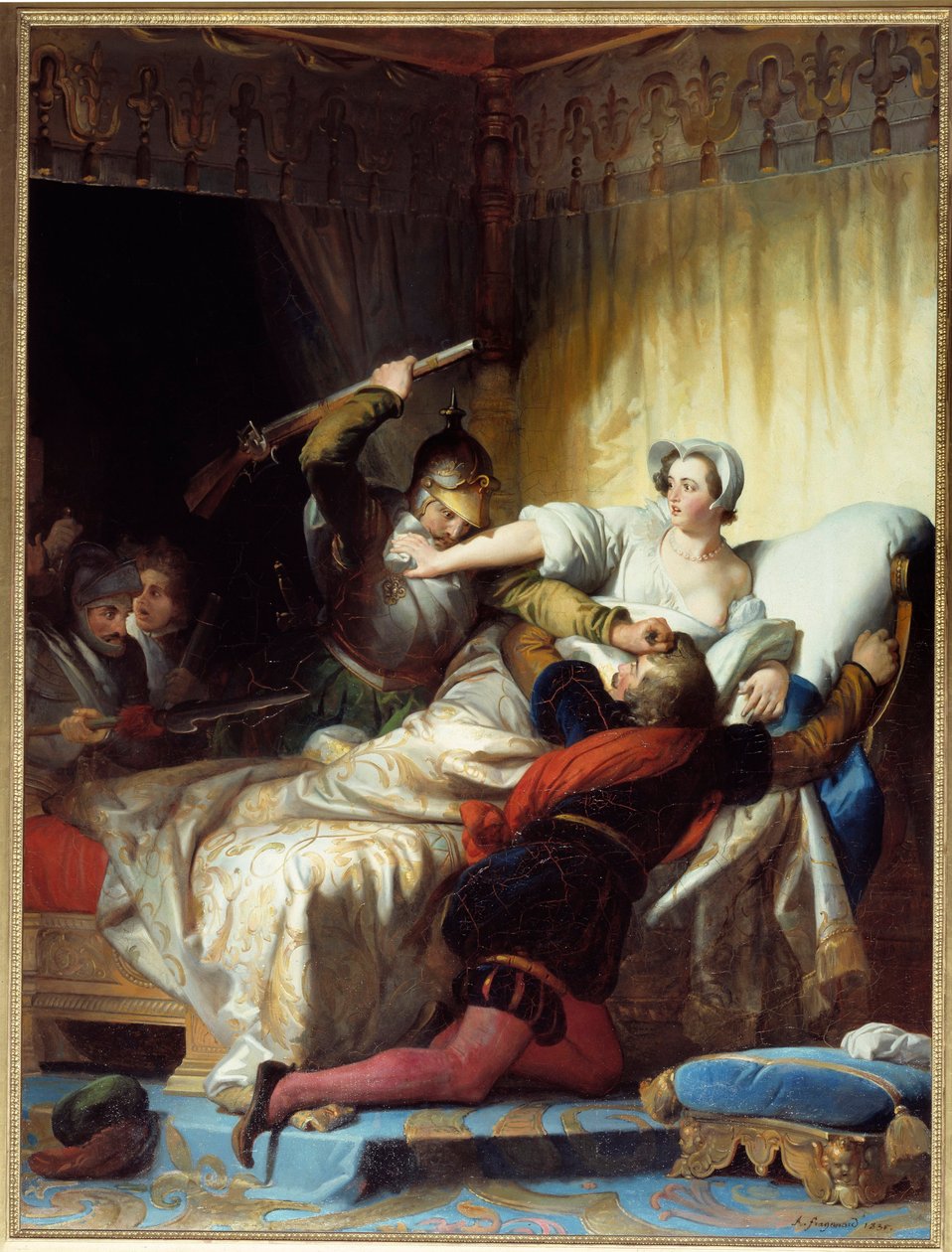 Religionskrig: "" scene for massakren av Saint Barthelemy den 24.08.1572"" Maleri av Evariste Fragonard (1780-1850) 1836 Søn. 1,79x1,33 m av Alexandre Evariste Fragonard