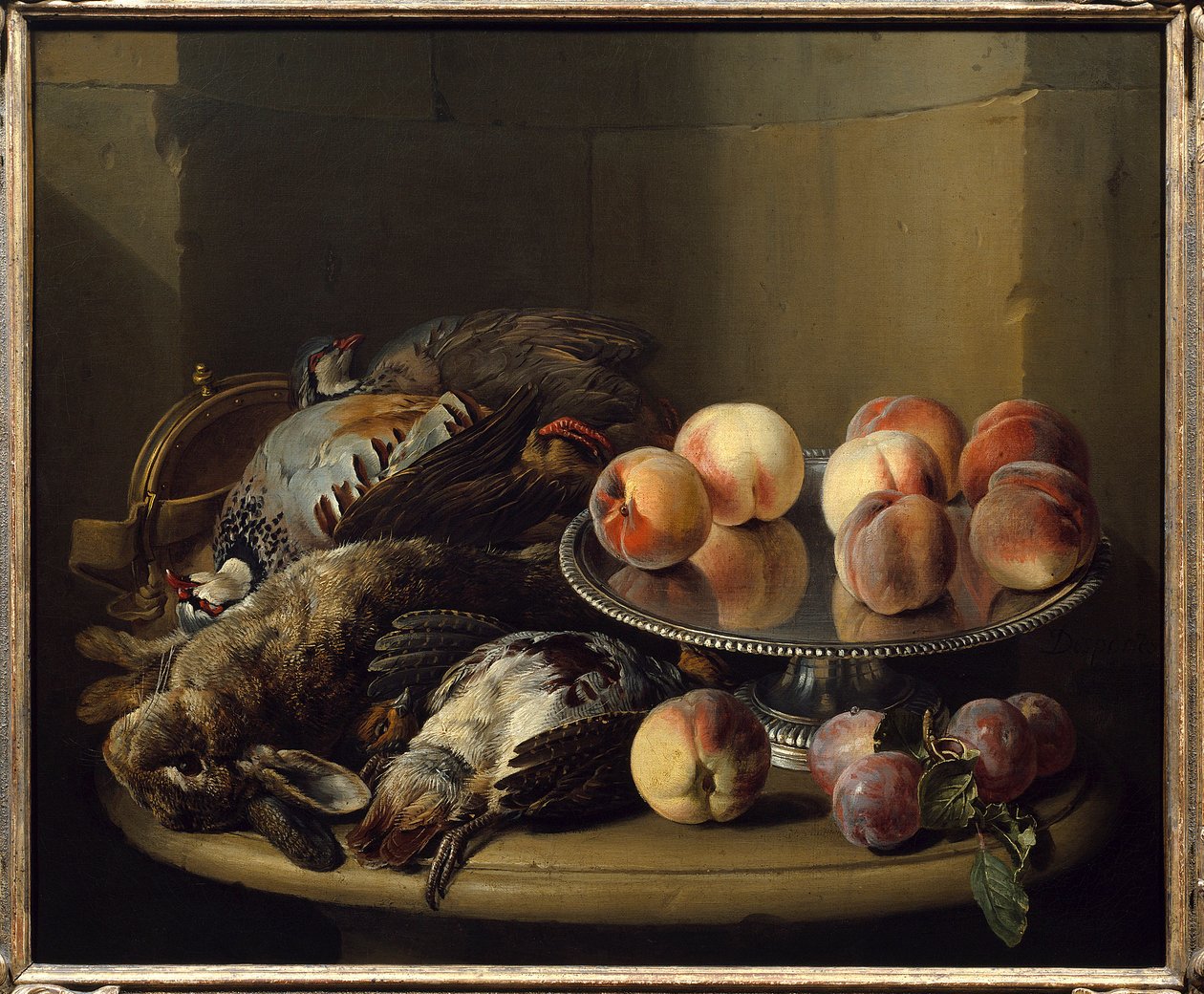 Stilleben, vilt og nåler maleri av Francois Desportes (1661-1743) Paris fra 1700-tallet, dekorativ kunst av Alexandre Francois Desportes