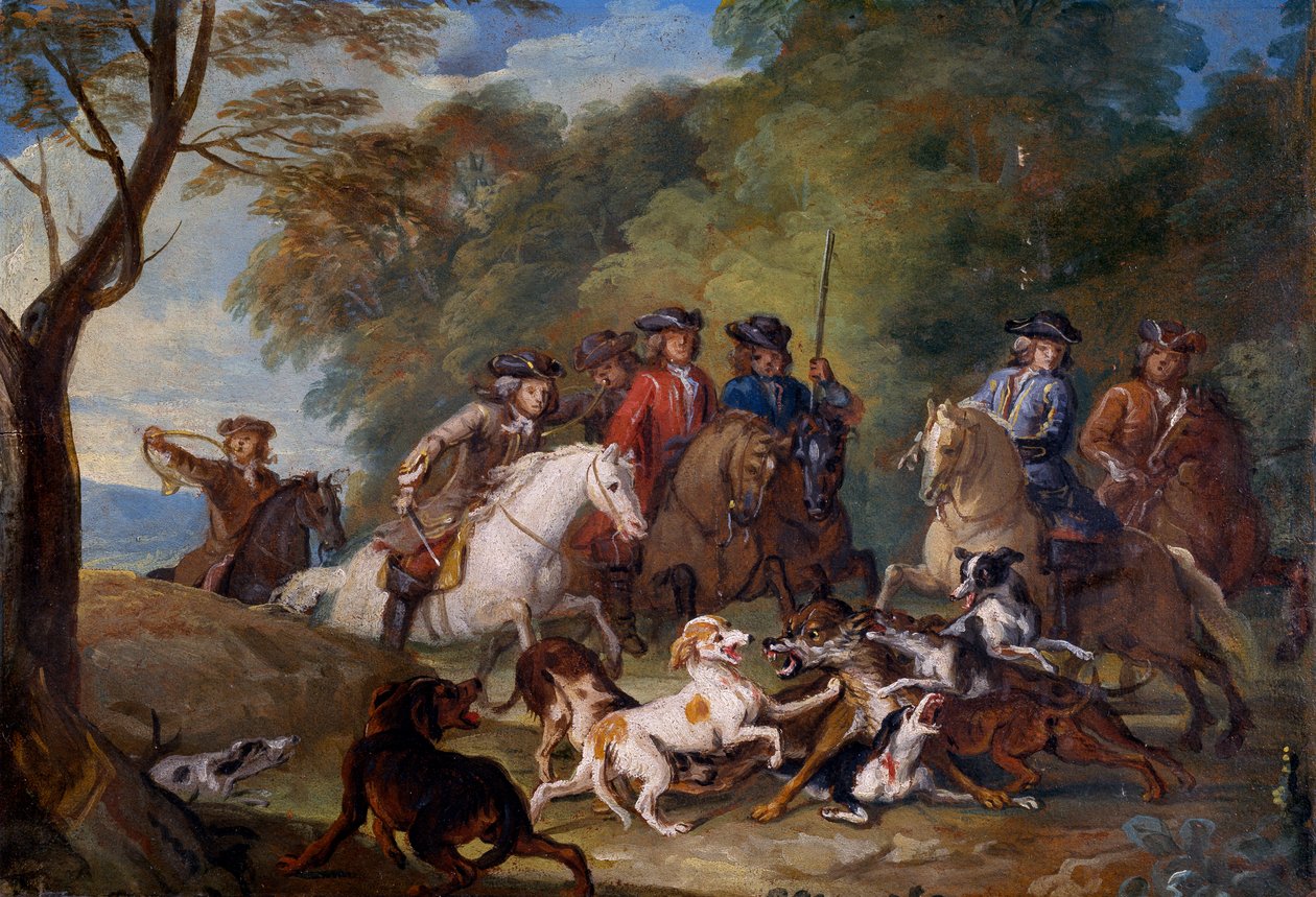 Studie for Ulvejakten av Alexandre-Francois Desportes