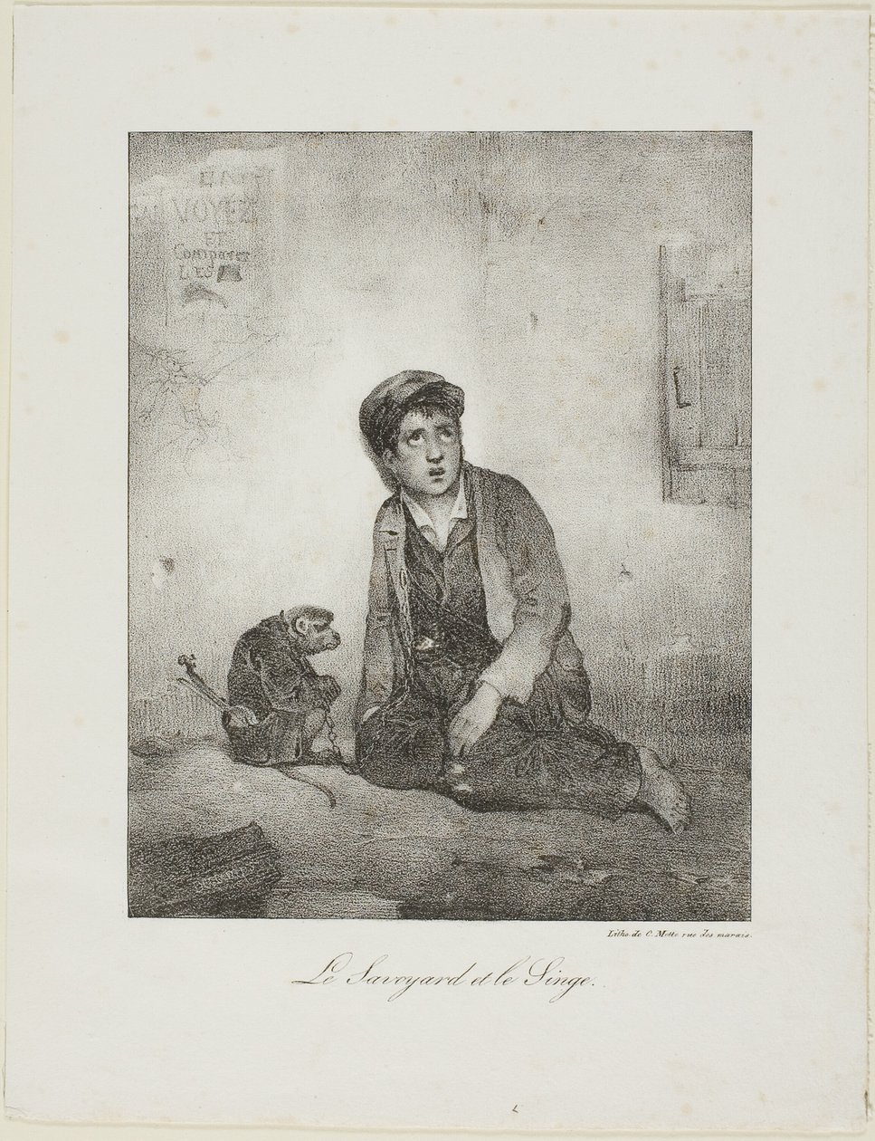 Savoyarden og apen av Alexandre Gabriel Decamps