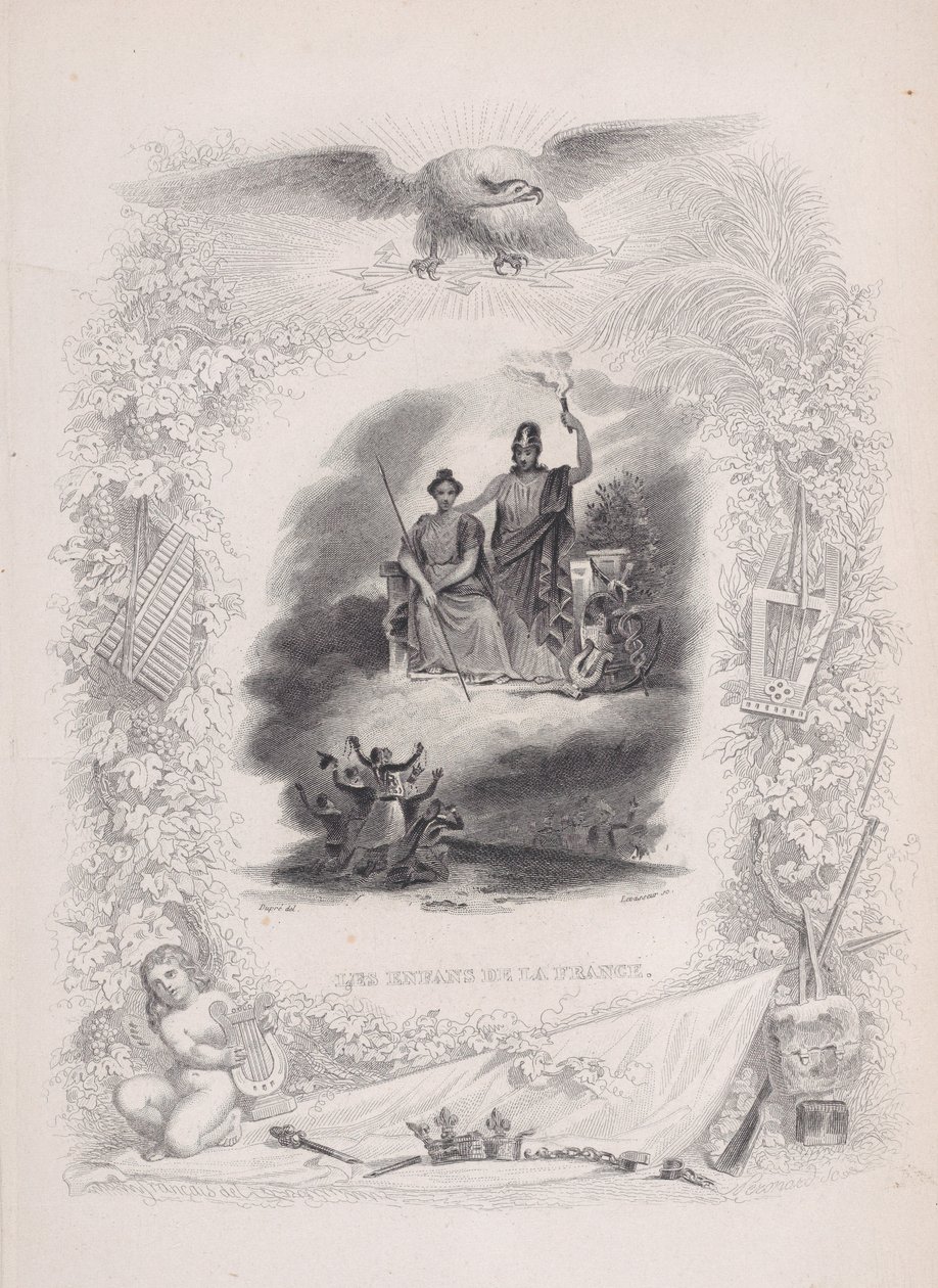 The Children of France, fra The Songs of Béranger, 1829 av Alexandre Gustave Adolphe Levasseur