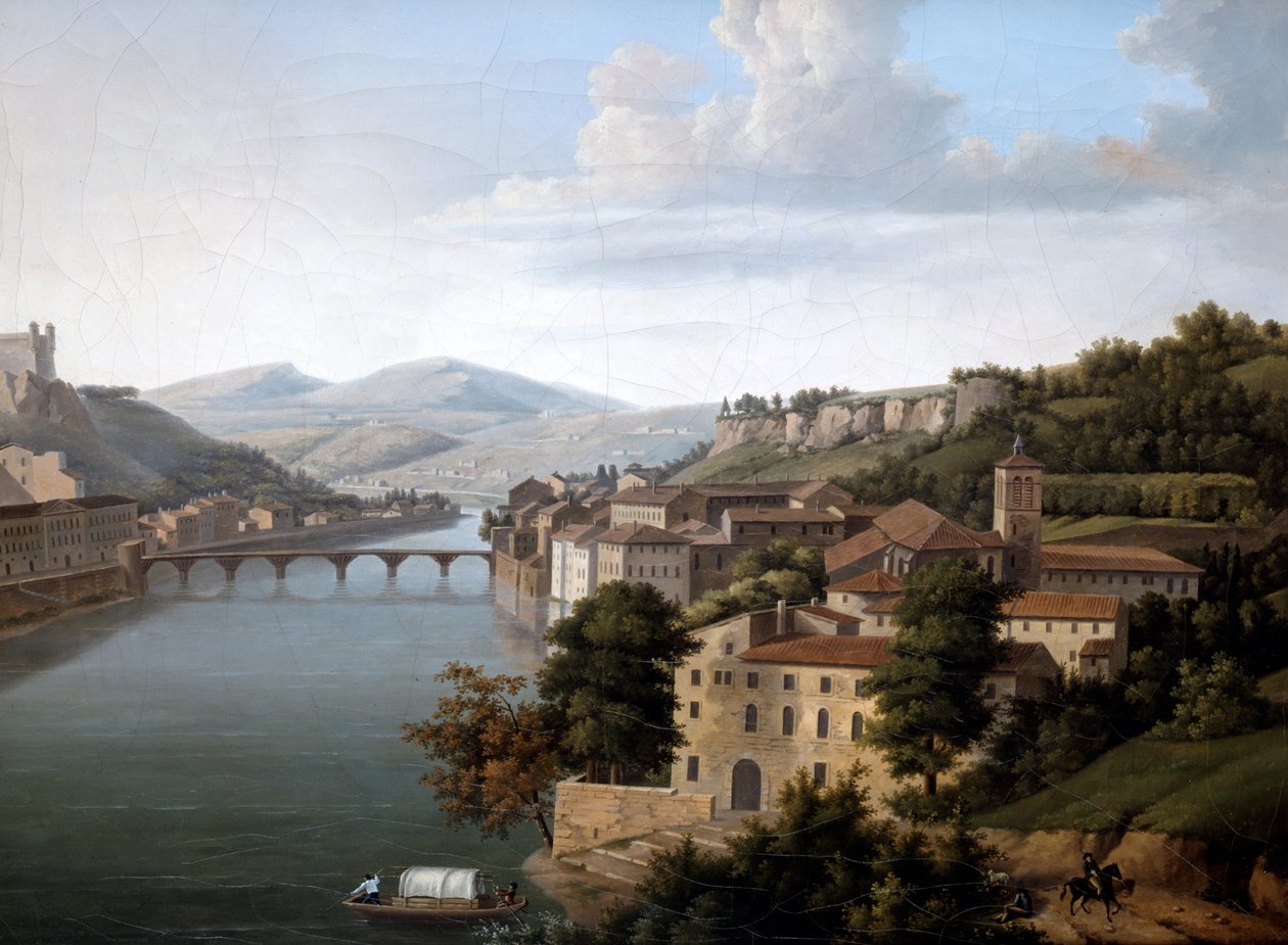 Utsikt over Rhone. c1777-1840 av Alexandre Haycinthe Dunouy