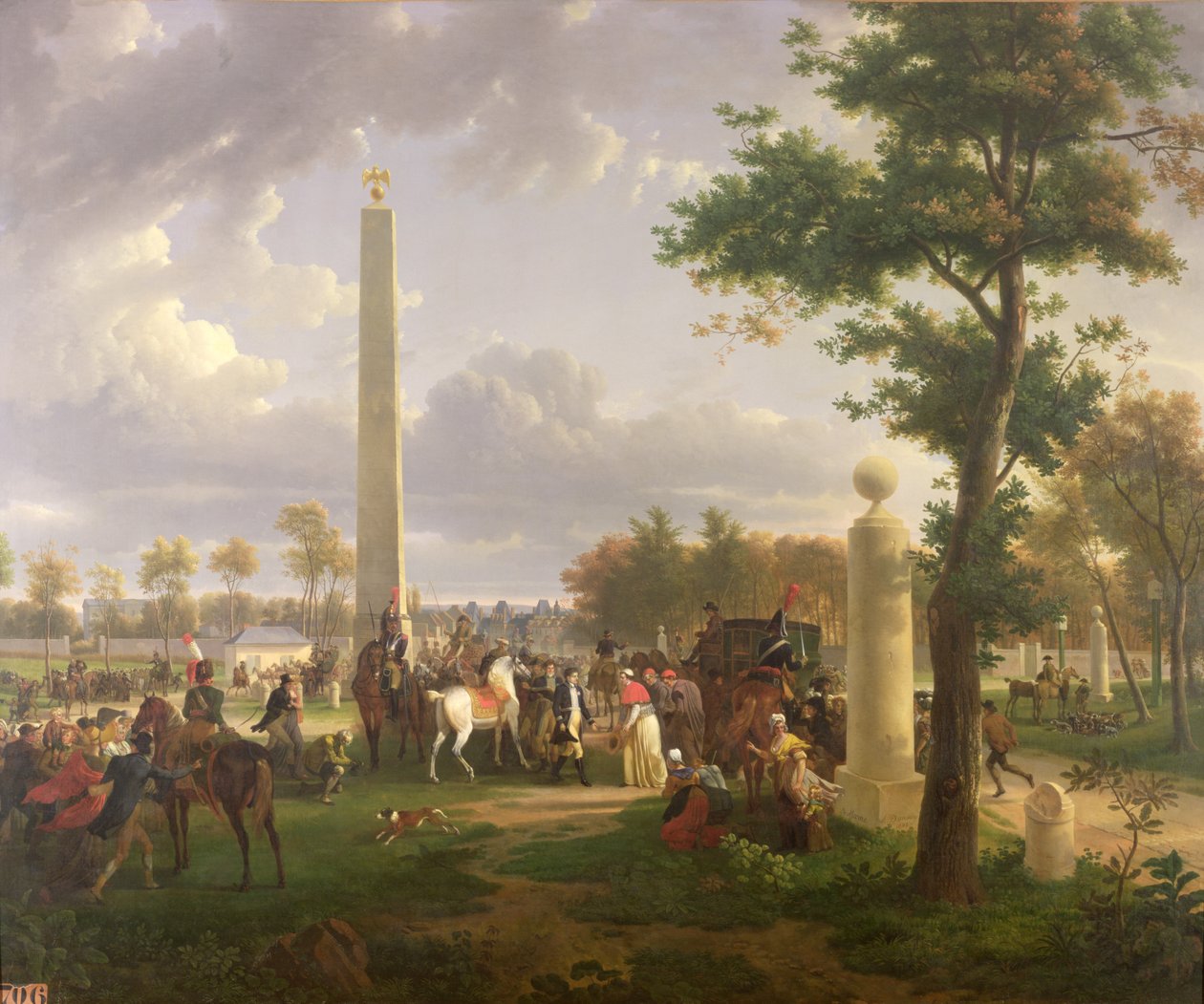 Møte mellom Napoleon I (1769-1821) og pave Pius VII (1742-1823) i Fontainebleau-skogen i 1804, 1808 av Alexandre Hyacinthe Dunouy