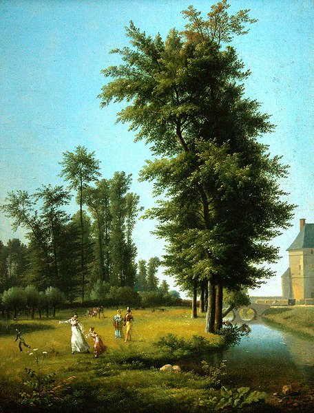 Utsikt over en eng av Alexandre Hyacinthe Dunouy