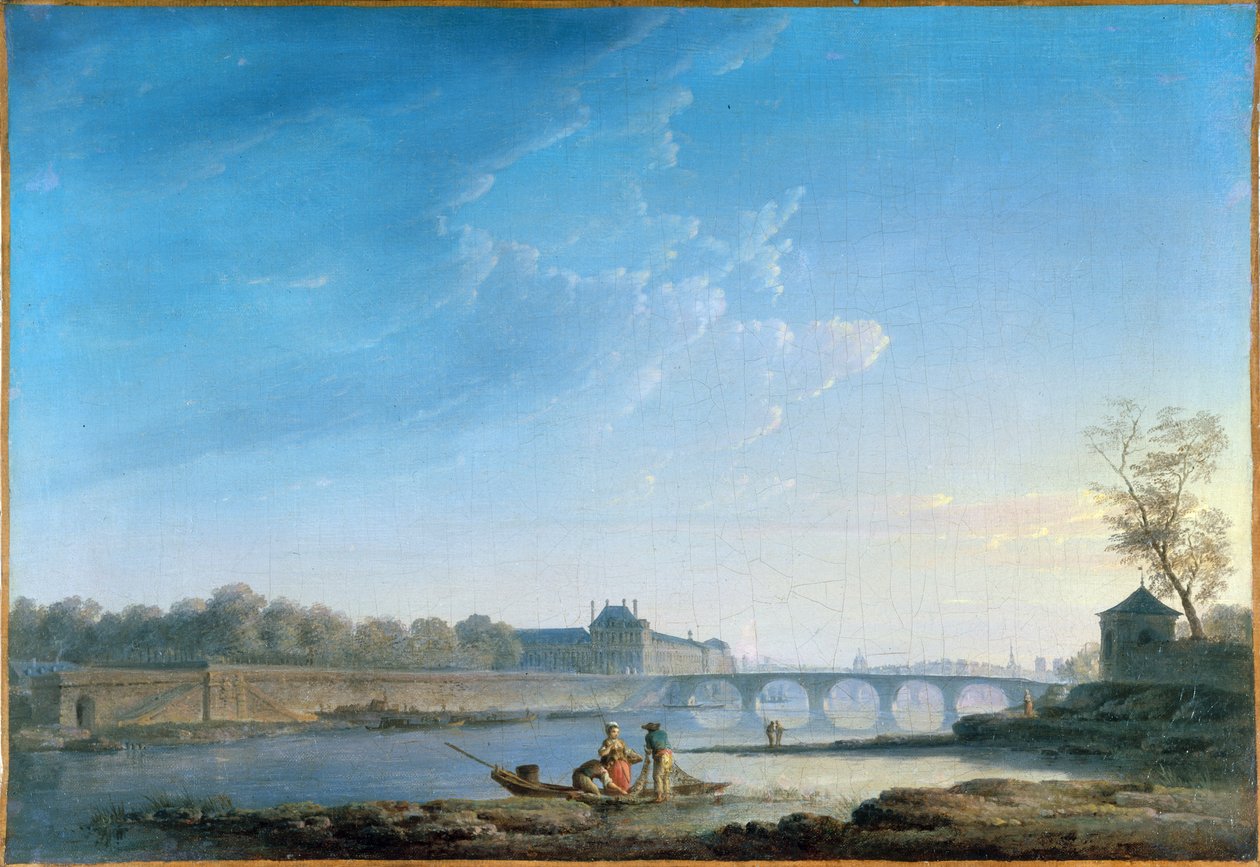 The Quay of the Tuileries and the Pont Royal, ca. 1780 (olje på lerret) av Alexandre Jean Noel