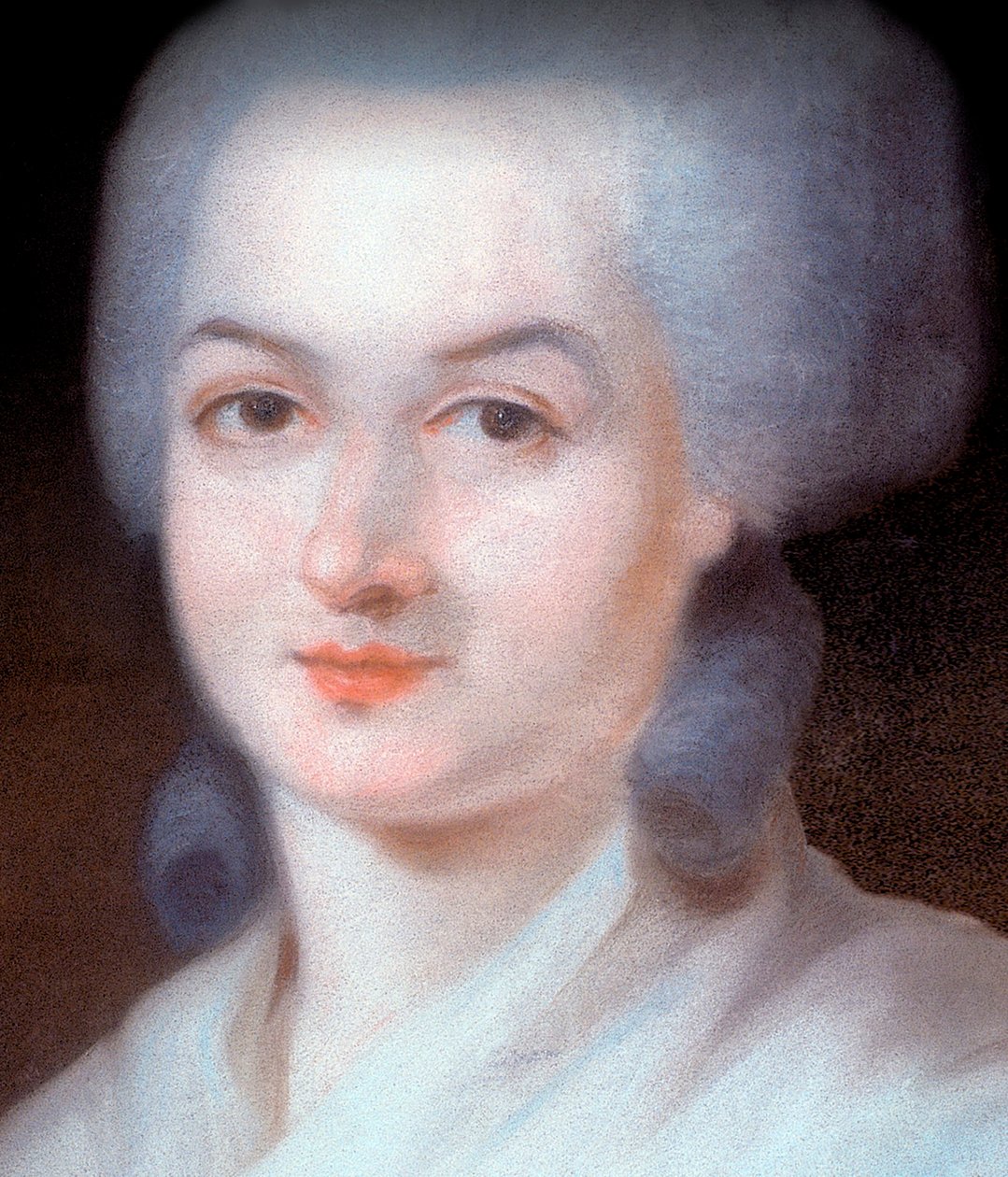 Detalj av portrettet av Olympe de Gouges (Detalj) (Marie Gouze, kalt Olympe de Gouges av Alexandre Kucharski