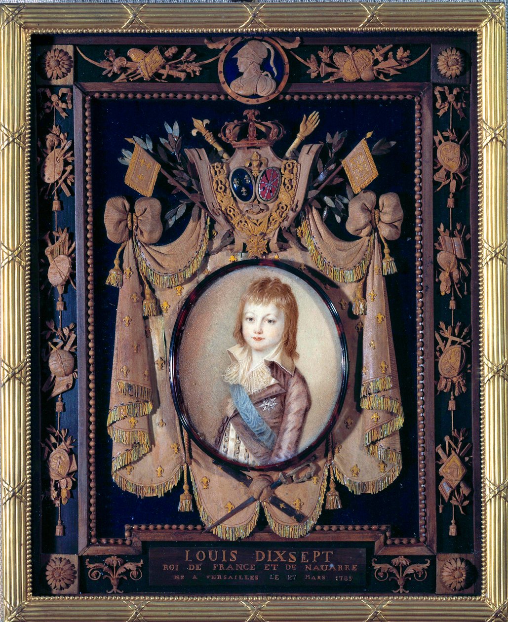 Portrett av delfinen Ludvig XVII (1785-1795). Miniatyrmaleri på elfenben av Alexander Kucharski (1741-1819) av Alexandre Kucharski