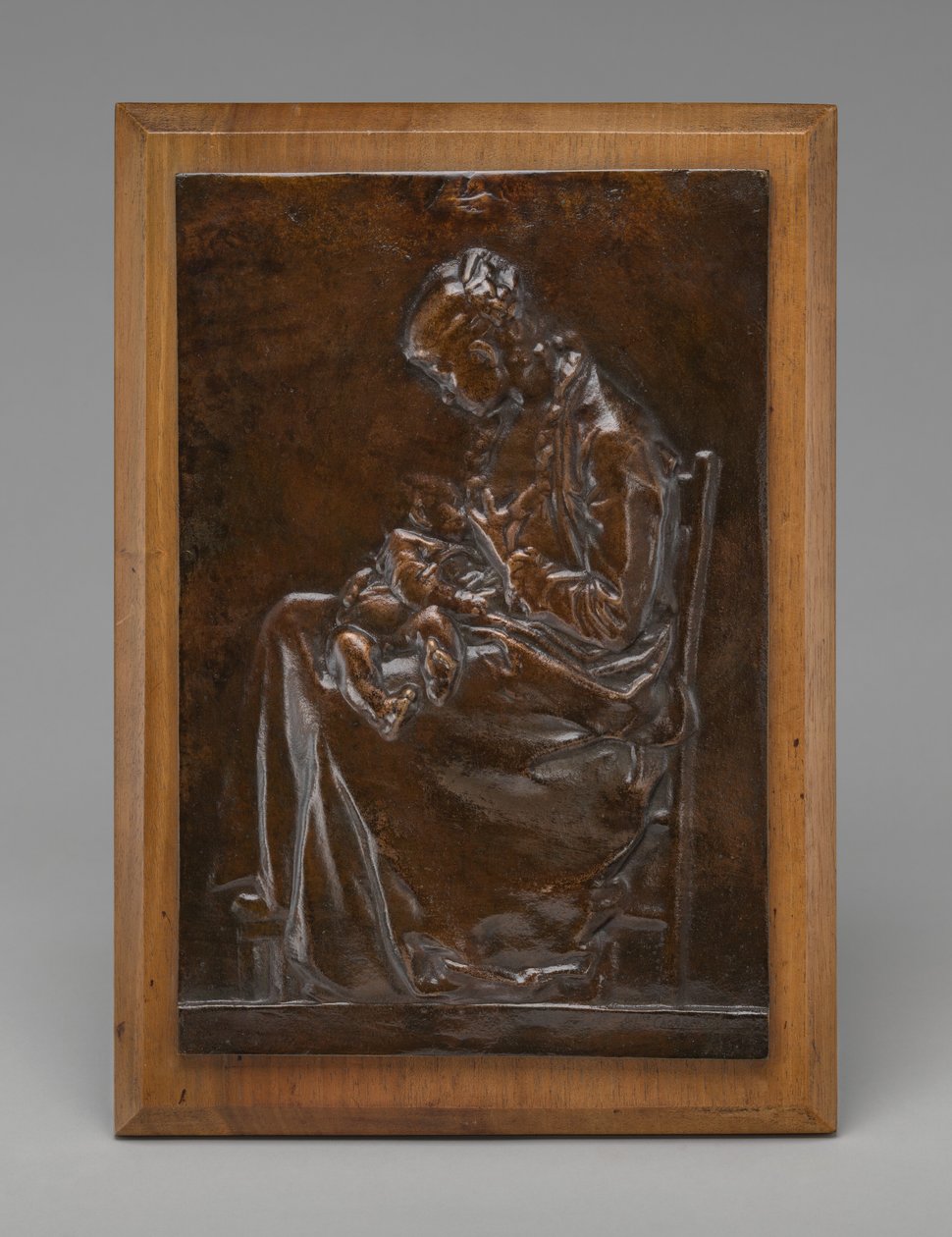 Maternity, eller ung kvinne som ammer et barn, modell 1882. av Alexandre Louis Marie Charpentier