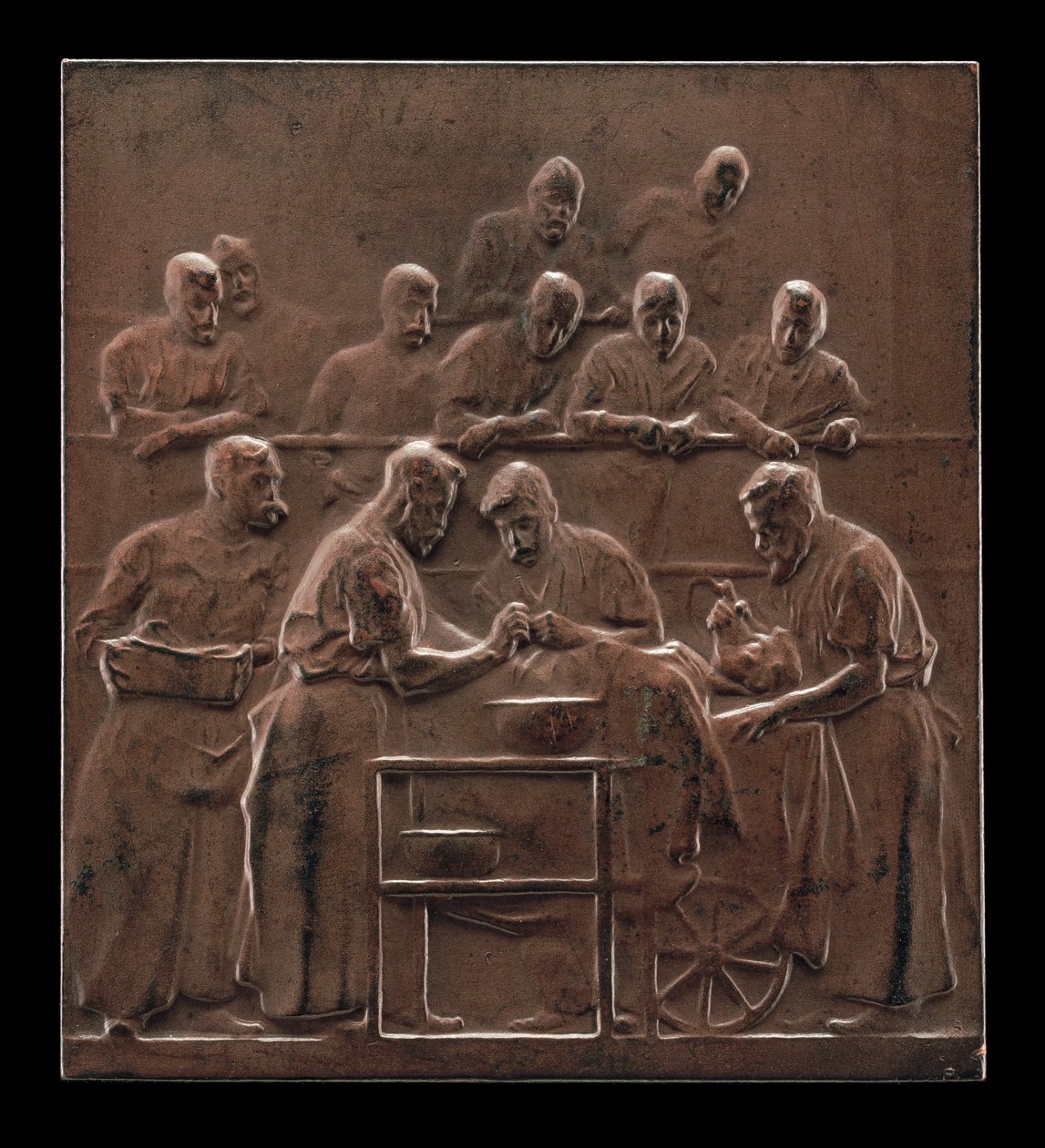 Monod som demonstrerer en prosedyre i operasjonssalen [revers], c. 1906. av Alexandre Louis Marie Charpentier