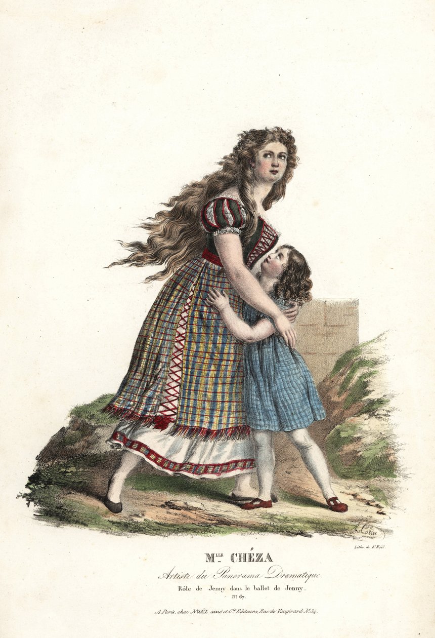 Ballerina Miss Marie Cheza som Jenny i ballett-pantomimen Jenny av Jean-Louis Aumer, Panorama Dramatique av Alexandre Marie Colin