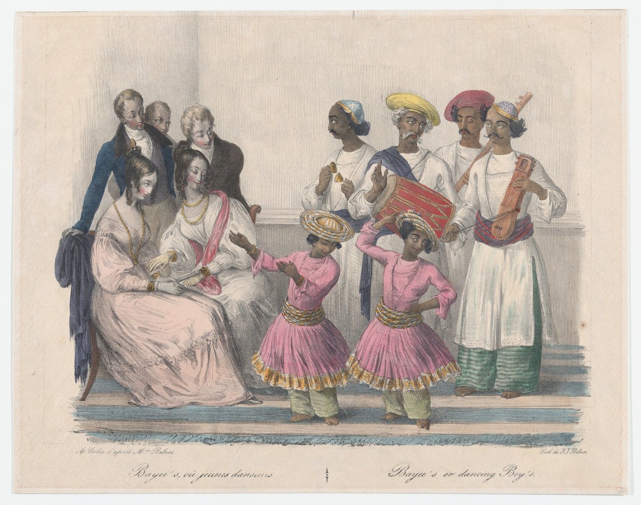 Bayees eller dansende gutter, fra tjuefire plater som illustrerer hindoo og europeisk måte..., 1832 av Alexandre Marie Colin
