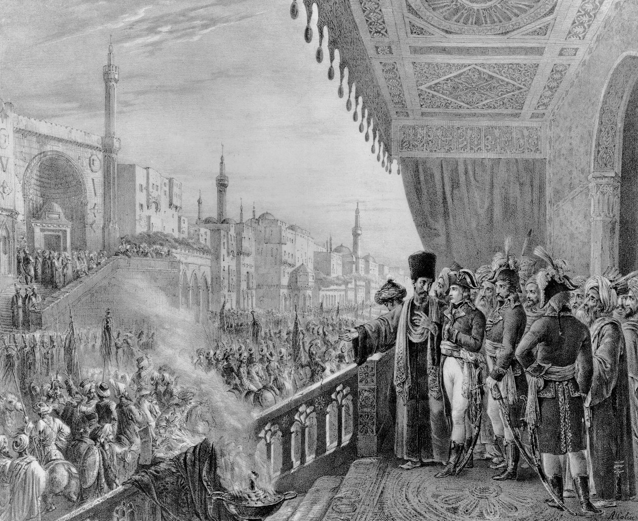 Feiring av Mohammeds fest, i Kairo, 6 Fructidor år VI (23. august 1798) gravert av Charles Etienne Pierre Motte (1785-1836) av Alexandre Marie Colin