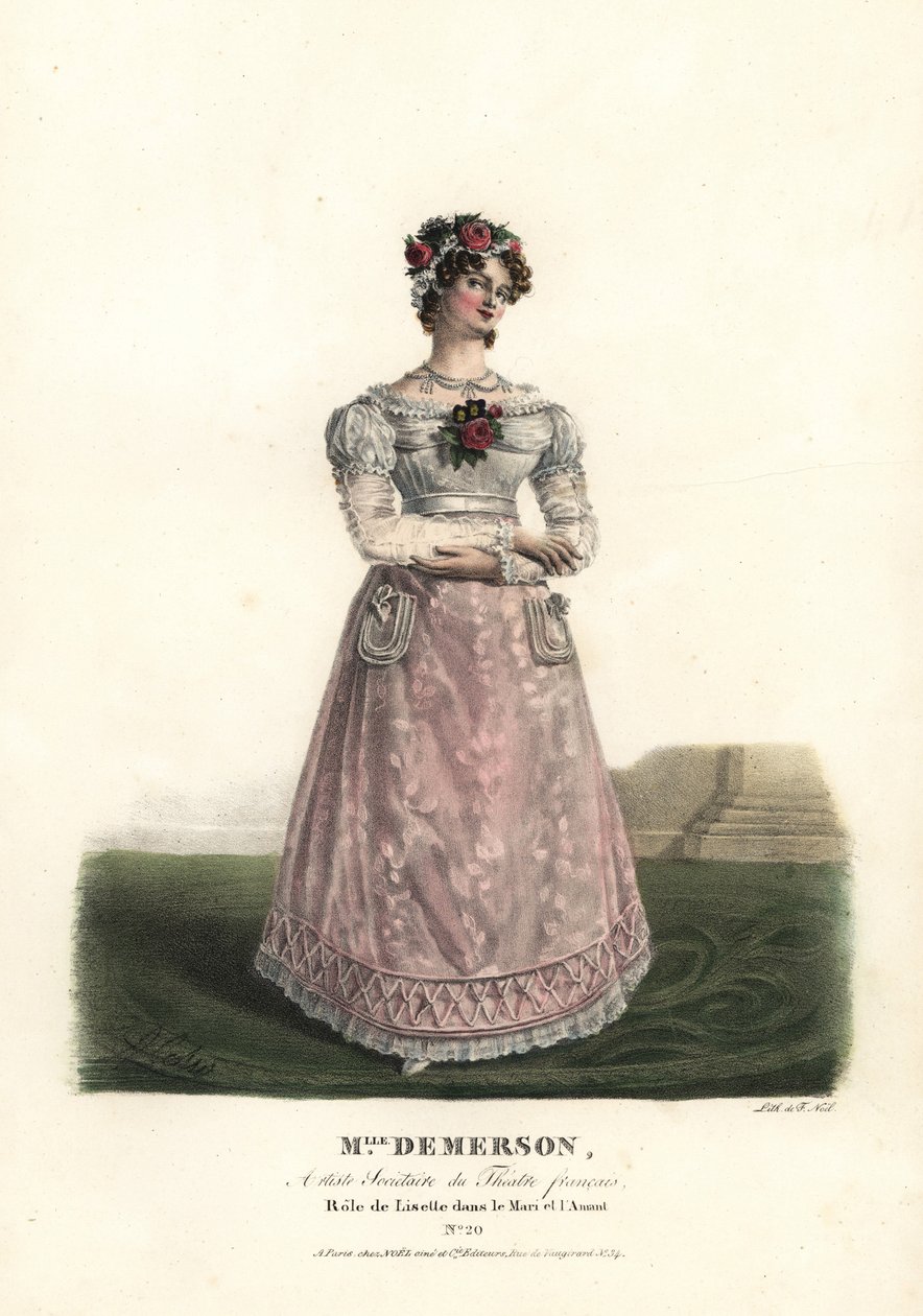 Frøken Anne Demerson som Liselle i The Husband and the Lover av Jean-Claude Vial, Theatre Francais av Alexandre Marie Colin